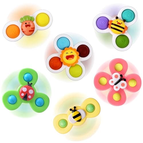 Suction Cup Spinner Toy for Baby - Suction Cup Fidget Spinner Toys Bath Toys Window Spinning Top Baby Toys 12-18 Months Christmas Birthday Gifts for 1 2 3 Boys Girls Sensory Toys for Toddlers 1-3 - Image 1