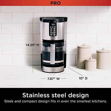 Ninja 14 Cup , Programmable Coffee Maker XL Pro with Permanent Filter, 2 Brew Styles Classic & Rich, 4 Programs Small Batch, Delay Brew, Freshness Timer & Keep Warm, Stainless Steel, DCM201 - Image 2