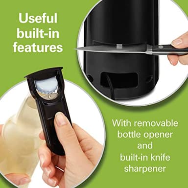 Hamilton Beach Smooth Touch Electric Automatic Can Opener Easy Push Down Lever, For All Standard-Size and Pop-Top, Extra Tall, With Bottle Opening Accessory and Built-In Knife Sharpener, Black - Image 3