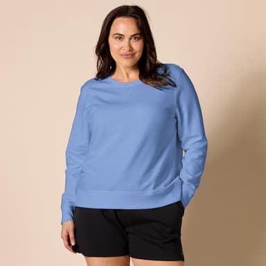 Amazon Essentials Women's Fleece Crewneck Pullover Sweatshirt (Available in Plus Size), Blue, Large - Image 6