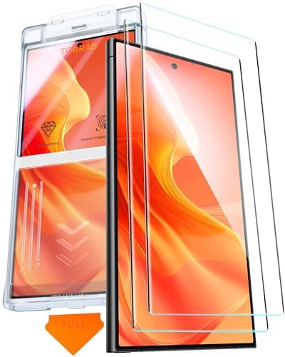 TORRAS Top-Notch Aerospace Glass for Samsung Galaxy S24 Ultra Screen Protector [12Ft Military-Grade Shatterproof] Anti-Scratch Tempered Glass Full Coverage Fit Screen Protector S24 Ultra 6.8" 2-Pack - Image 1