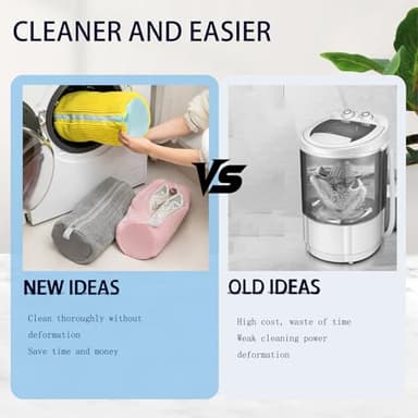 MURAEL Shoe Washing Machine Bag,Laundry Shoe Bag For Washer And Dryer,Shoe Washing Bag for Washing Machine, Shoe Cleaning Bag For All Shoe Types Reusable Shoe Washing Bag(Yellow 2pcs) - Image 2
