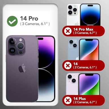 GONEZ for iPhone 14 Pro Case, Compatible with Magsafe, with Screen Protector + Camera Lens Protector, Soft Anti-Scratch Microfiber Lining, Shockproof Liquid Silicone Phone Cover, Deep Purple - Image 2