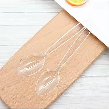 200 Count Plastic Silverware, Heavy Weight Plastic Forks Spoons Disposable Utensils Cutlery Set for Wedding Party Supplies Everyday Use - Image 6