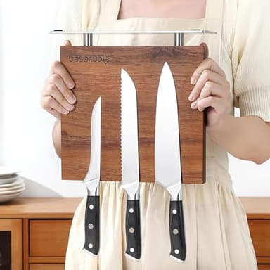 Strong Magnetic Knife Block - Magnetic Knife Holder for Kitchen Organization, Knife Block with Powerful Magnet (Square steel bottom knife block） - Image 3