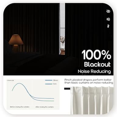 Cream Linen Pinch Pleated Blackout Curtains 84 Inch Long for Bedroom - Farmhouse Style Black Out Living Room Drapes 84 Inch Length 2 Panels Set - Image 7
