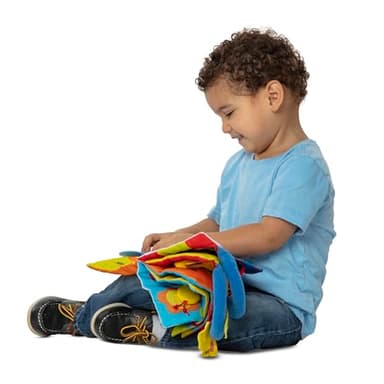 Melissa & Doug K’s Kids My First Activity Book 8-Page Soft Book for Babies and Toddlers Early Learning Developmental Plush Soft Activity for Babies and Toddlers - Image 3