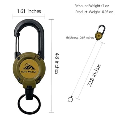 Yojaro Retractable Keychain Heavy Duty 2Pack, Multitool Carabiner Badge Holder, Retractable Keychain Clip Id Holder, Upgraded 58cm Stainless Steel Cord Yellow - Image 3