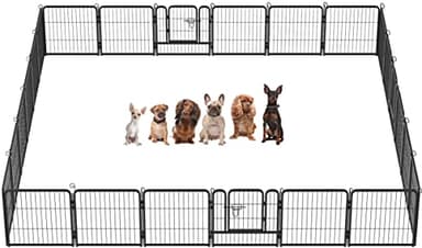 BestPet | Dog Playpen | 24 Inch, 24 Panels | Heavy Duty Metal Pet Exercise Pen | Indoor Outdoor Fence Panels | Rust-Resistant, Removable, Tool-Free Setup | Anti-Skid, Expandable Design - Image 1