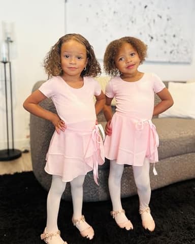 Stelle Ballet Leotards for Girls Toddler Dance Dress Outfit Combo with Skirt and Tights (Toddler/Little Kid/Big Kid)(Ballet Pink (Adjustable Tie), 85) - Image 3