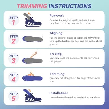 Plantar Fasciitis Orthotic Insole - Flat Feet Insoles Arch Supports, Orthotic Insoles for Women Men, Plantar Fasciitis Relief Reduce Muscle Fatigue, Trim to Fit Inserts Size 8-10, 1 Pair - Image 6