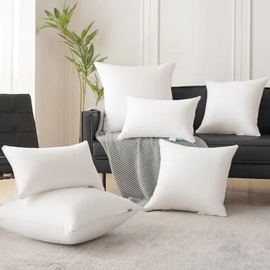 Oubonun 30 x 30 Pillow Inserts (Set of 2) - Euro Pillow Inserts with 100% Cotton Cover - 30 Inch Square Interior Sofa Pillow Inserts - Decorative Pillow Insert Pair - White Couch Pillow - Image 6