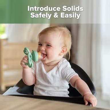 Haakaa Clover Baby Fruit Feeder Teether & Mini Freezer Nibble Tray – BPA-Free Silicone Breastmilk Popsicle Mold for Baby Teething Relief & Self-Feeding, 4M+ (Pea Green) - Image 2