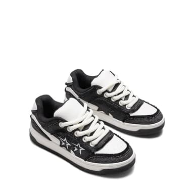 DREAM PAIRS Women's Sneakers Walking Lace-Up Comfortable Casual Rube Flat Low-Top Fashion Sneakers Shoes.,Size 9,Black,SDFN2437W - Image 6
