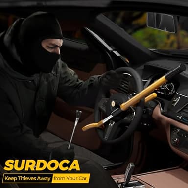 SURDOCA Upgraded Car Steering Wheel Lock Anti-Theft Device, Steering Wheel Locks for Car SUV Van, Easy Installation, Rubber Protection, Extendable Universal Security Device - Image 2