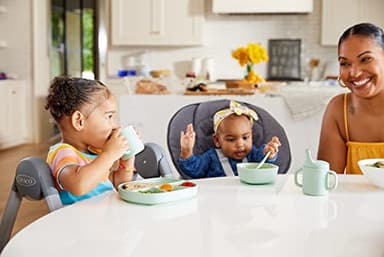 NUK Silicone Baby Tableware Bundle, Includes 1 Plate, 1 Bowl, 1 Cup, & 1 Spoon, Durable Suction Feature Helps Reduce Spills, Microwave-Safe, BPA-Free - Image 8