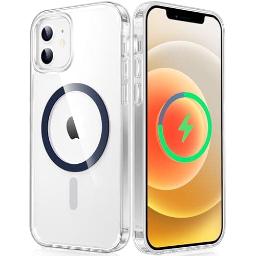 FNTCASE for iPhone 12 Clear Case: for iPhone 12 Pro Magnetic Military Grade Drop Protection Anti Yellowing Cell Phone Cover - Rugged Durable Shockproof Protective Bumper (D-Sapphire Blue) - Image 1