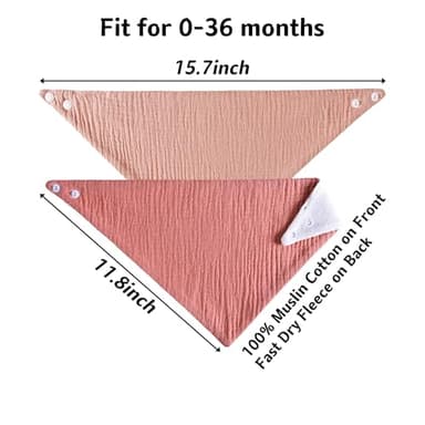 Kewlife gift Muslin Baby Bibs 6-Pack Baby Drool Bandana Bibs for Baby Girls Boys Infant Newborn Toddler Drooling and Teething - Image 6