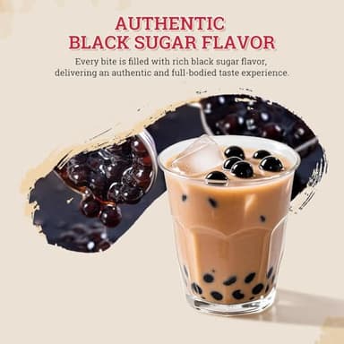 52USA Boba Tapioca Pearl, Black Sugar Flavor, Fresh Bubble Tea Pearl, 8.8 Oz (250 g), Black Tapioca Pearl For Bubble Tea, Ready in 5 Minutes (Pack of 1) - Image 3