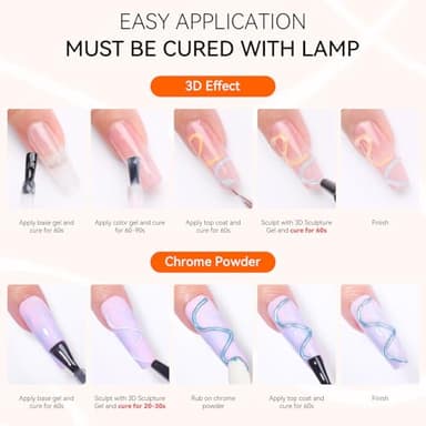 Makartt 3D Gel Nail Art, Sculpting Gel Glue for Drawing, Molding, Sculpture, Gems and Decoration, No Wipe Clear Gel Polish for DIY Nail Designs, 15g - Image 6