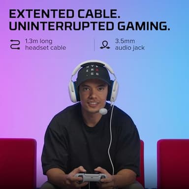 HyperX Cloud Stinger 2 Core - Gaming Headset for Playstation, Lightweight Over-Ear Headset with mic, Swivel-to-Mute Function, 40mm Drivers - White - Image 2