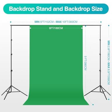 EMART 8.5 x 10 ft Backdrop Support System, Professional Photography Lighting Kit with 50W LED Blub, 6 * 9ft Backdrop *3, Reflector,Umbrellas&Softbox Lighting Kit for Studio, Portrait, Video Shooting - Image 2