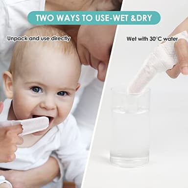 dearlomum Toddler Baby Dry Wipes, Newborn Tongue Cleaner, 60PCS Disposable Infant Wipes Clean Mouth,Gauze Gum Cleaner Toothbrush Baby Oral Cleaning Stick Dental Care for 0-36 Month - Image 3