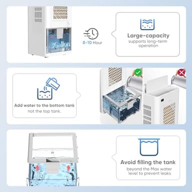 Feculs Portable Windowless Air Conditioners, 3-IN-1 Swamp Cooler, Evaporative Air Cooler, 6 Speeds & 3 Modes, 3-Gal Water Tank for Cooling, 20 FT/S Remote Control, Portable Air Cooler for Indoors - Image 7