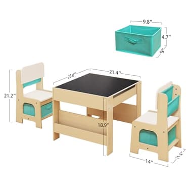 TaoHFE Toddler Table and Chair Set (2 Chairs Included), Toddler Activity Table, 3-Piece Kids Furniture Set for Children Room & Nursery School - Image 3