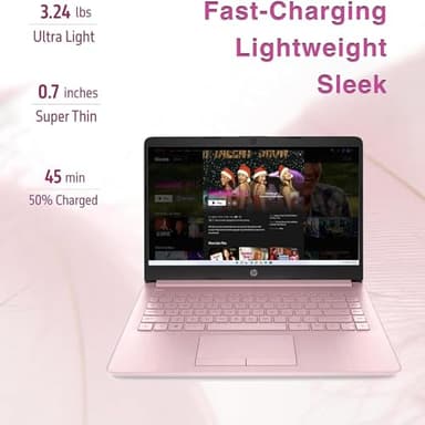 HP New 14" HD Ultra Light Thin Laptop, Quad-Core Intel Celeron Processor, 8GB RAM, 192GB (64GB eMMC+ 128GB Card), Wi-Fi, Upto 11 Hours, Windows 11 S + 1 Year Office 365+HubxcelAccessory, Pink - Image 9