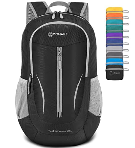 ZOMAKE Ultra Lightweight Packable Backpack 25L, Foldable Hiking Backpacks Water Resistant Small Folding Daypack for Travel(Black) - Image 1