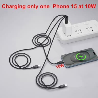 USB-C Charging Cable, 4 ft 3-in-1 USB C to USB-C+2 x IP Cable, Multi Charging for Phone 16/15 Pro/Pro Max, iPad Pro/Air/Mini, Galaxy S24/S23/S22/S21, Google, Amazon, Andriod,Carplay - Image 6