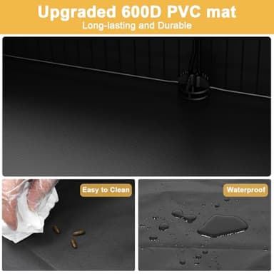 Tresbro Guinea Pig Cage with Top Cover & 12 Panels, Triple Fixing Measures Small Animal Playpen with Waterproof PVC Liner & One-Motion Hooks, 48 x 24 x 16 C&C Grids Cage for Bunny, Hedgehog, Hamster - Image 5