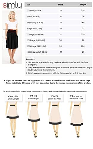 Black Skirts for Women - Knee Length High Waisted Flowy Aline Pocket Skirt (Size Medium, Black) - Image 6