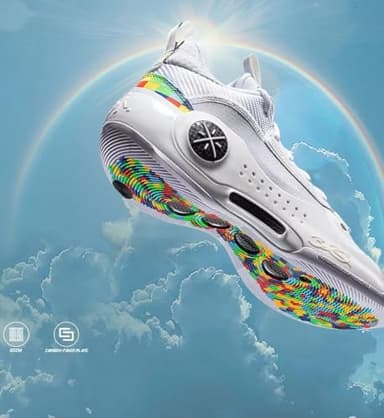 LI-NING Way of Wade 10 Rainbow Men Basketball Shoes Lining Professional Shock Absorption Sneakers Sports Shoes White Grey US 9 - Image 5