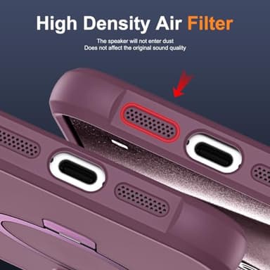 SKYLMW Compatible with iPhone 15 Pro Case with Invisible Magnetic O-Ring Stand Military-Grade Translucent Case for iPhone 15 Pro 6.1" [Compatible with Mag-Safe][Great Grip Feeling], Wine Red - Image 8