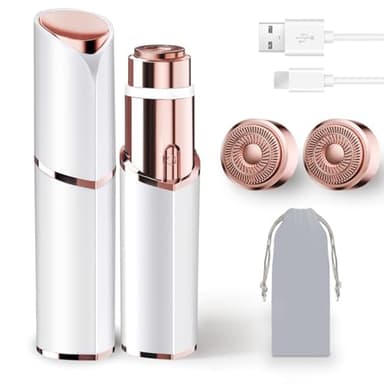 Facial Hair Removal for Women, Portable Lady Shaver, Rechargeable Painless Hair Remover for Face, Upper Lips, Chin, Peach Fuzz - Image 1