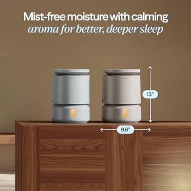 BLUEAIR Room Humidifier - DreamWell - 48Hr Top-Fill Mist-Free InvisibleMist Technology Aroma Stone for Essential Oils and Soothing Mood Lighting - Quiet Operation for Bedroom and Home Use, Beige - Image 3