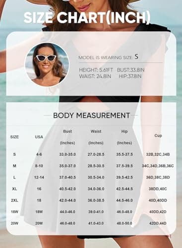 Aleumdr Women Ruffle Cutout One Piece Skirt Swimsuit V Neck Wrap Swimdress Tummy Control Bathing Suit Sea Green X-Large - Image 6