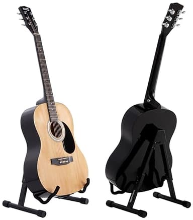 Amazon Basics Adjustable Folding Guitar Stand, A-shape, Fully Assembled - For School Music Program, Concerts & Multiple Users, Black, 8.66 x 15.16 x 3.74 inches - Image 3