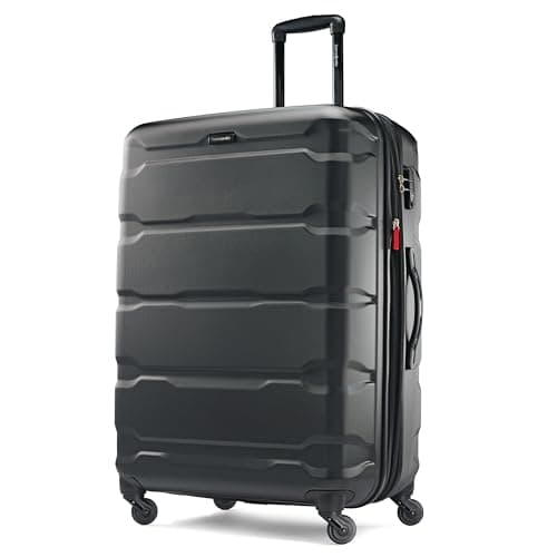 Samsonite Omni PC Hardside Expandable Luggage with Spinner Wheels, Black, Checked-Large 28-Inch - Image 1