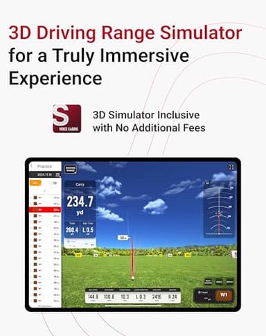 Voice Caddie SC4 PRO Golf Launch Monitor & 3D Driving Range Simulator for Indoor and Outdoor Use | Portable Golf Swing Analyzer & Tracker with Built-in Screen | No Fees - Image 3