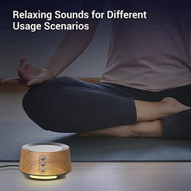 BGOVERSS White Noise Sound Machine with 20 Soothing Sounds, 10 Colors Night Light Sleep Machines Home Office Travel, 5 Timers and Memory Feature Sound Machine for Nursery Baby Kids Adults (Wood) - Image 7