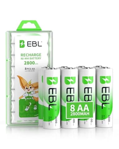 EBL Pack of 8 AA Batteries 2800mAh High Capacity Precharged Ni-MH AA Rechargeable Batteries - Image 1