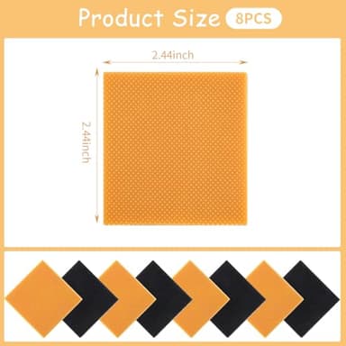EXEXIUO 8pcs High Heels Patch Square Sole Repair Tips Rubber Boot Heel Replacement Sole Protectors Non-Slip Heel Replacements High Heel Tread Pad(2.44" x 2.44") - Image 2