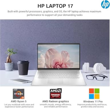 HP 2025 Pavilion Laptop, 17.3" FHD IPS Computer, 6-Core AMD Ryzen 5, 32GB RAM, 1.5TB Storage (1TB SSD + 500GB Ext), Wi-Fi 6, Webcam, Long Battery, HubxcelAccessory, Lifetime Office 2024 Windows 11 Pro - Image 8
