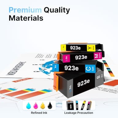 923XL 923e 923 Ink Cartridges (with Chip) Replacement for HP 923XL Ink Cartridges Combo Pack for OfficeJet Pro 8135e 8130e 8139e 8138e 8122e 8120 8124e 8125e 8130 8132e 8134e Printer, 4 Pack - Image 5