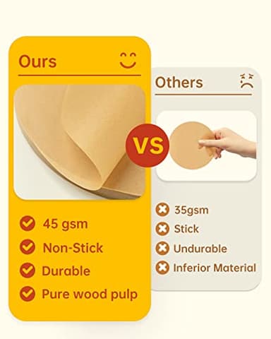 Katbite 200Pcs 9 Inch Parchment Paper Rounds, Unbleached & Non-stick, Precut Parchment Circles for Cheesecake Spring Pans, Storage/Freezing Hamburger Patties - Image 5