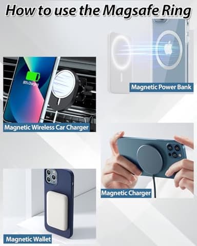 KALAPOP Metal Rings 6PCS,Ultra-Thin(0.4mm)for MagSafe Sticker/Magnetic Adapter/Phone Cases/Wireless charger,Compatible with iPhone 17/Air/16/15/14/13,Galaxy S24/S23/S22/Kindle,For Mag Safe Accessories - Image 6