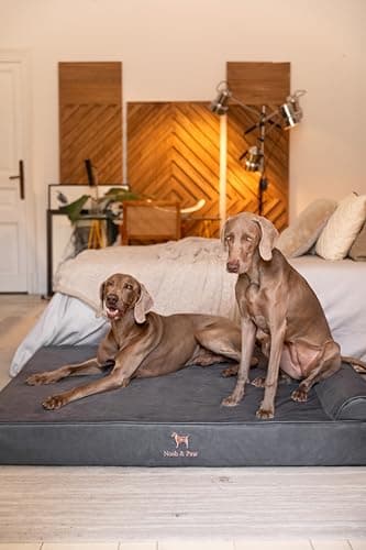 NOAH & PAW Giant Dog Bed XXL 55x45x9.5 Inch, Orthopedic Dog Beds, Eggshell Memory Foam Infused with Cooling Gel, Waterproof, Machine Washable, Includes Inner Cover (Faux Leather) - Image 6